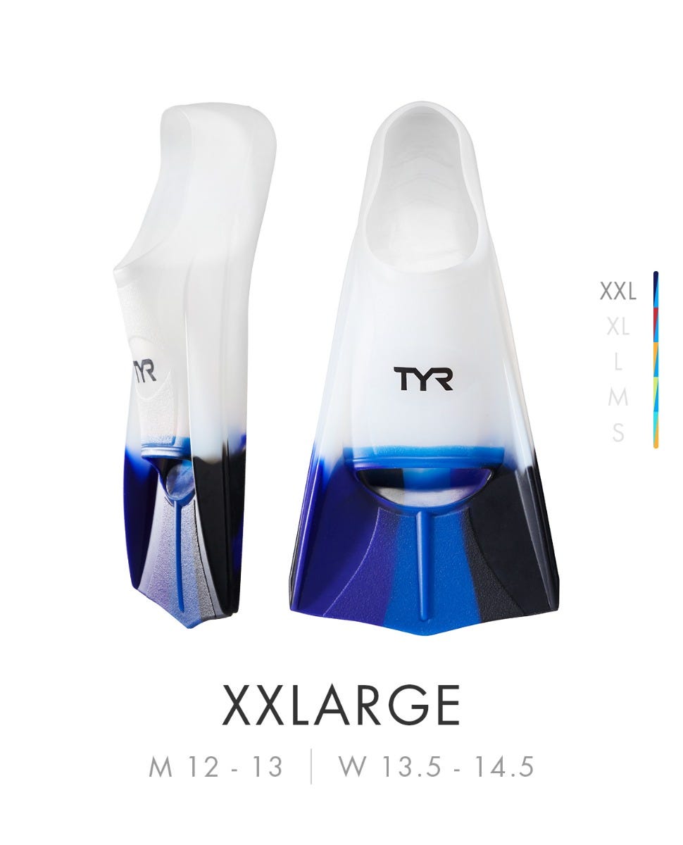 TYR Stryker Silicone Fin Swimming Equipment Clear Large for sale online 