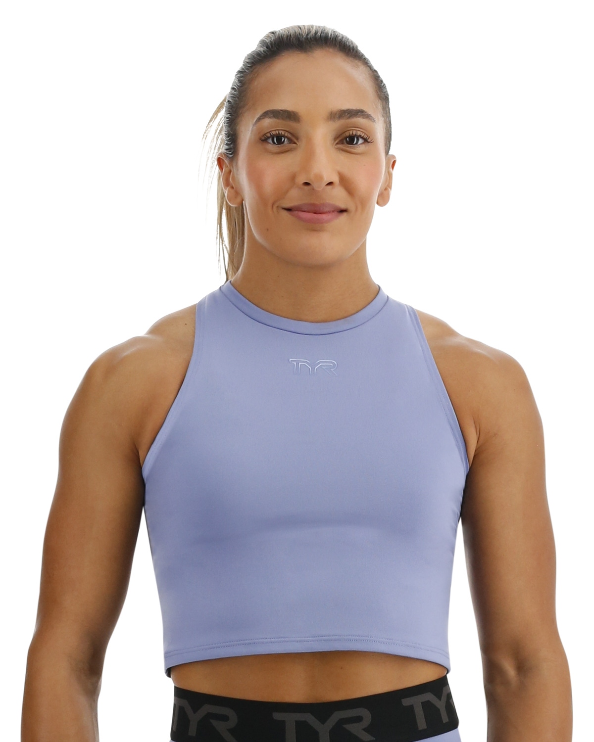 TYR Base Kinetic Women s Cropped High Neck Tank Solid TYR