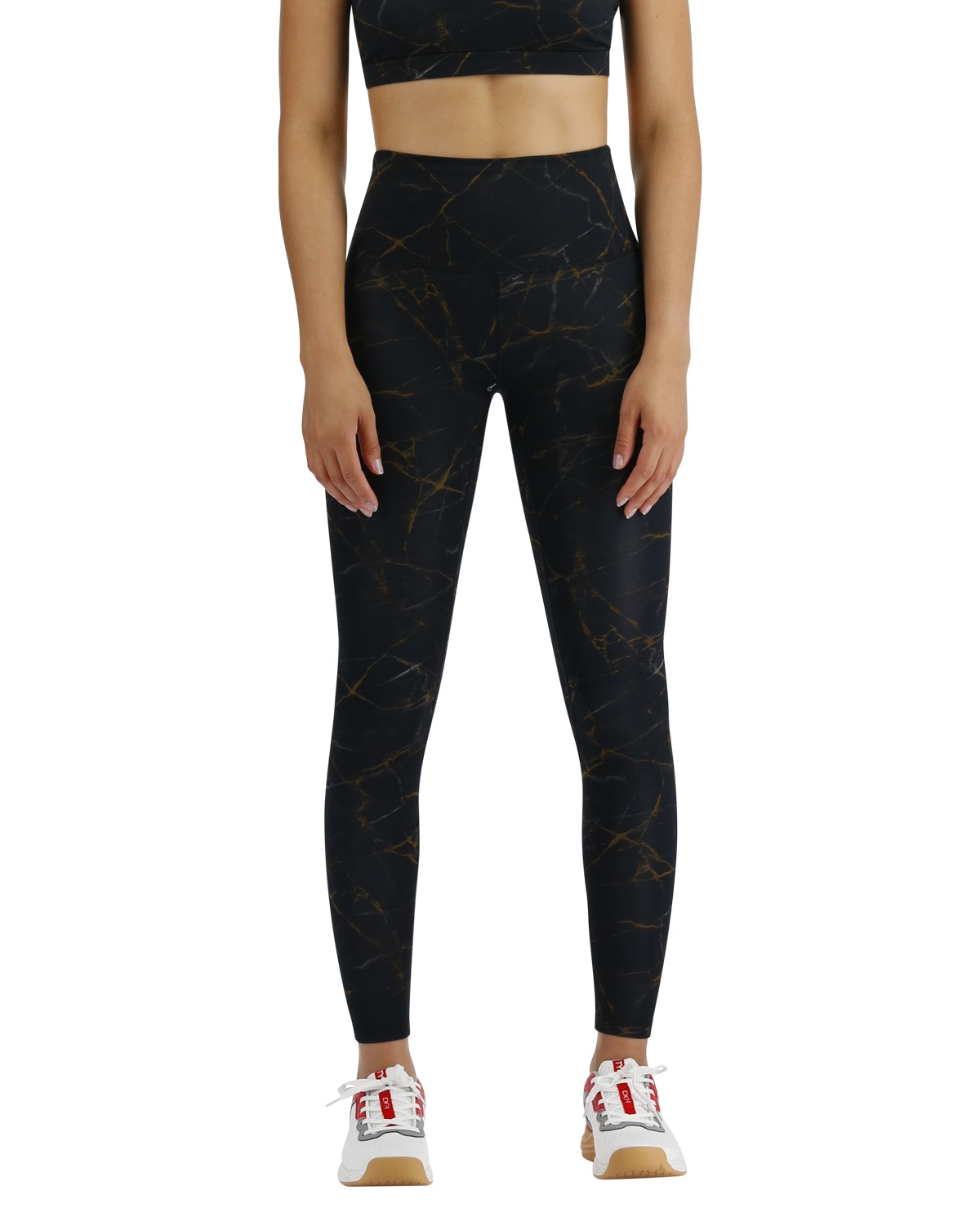 Nike training high waist color block leggings in black and gold hot sale