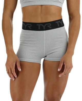 TYR Base Kinetic™ Women's Mid-Rise 2" Logo Shorts - Heather