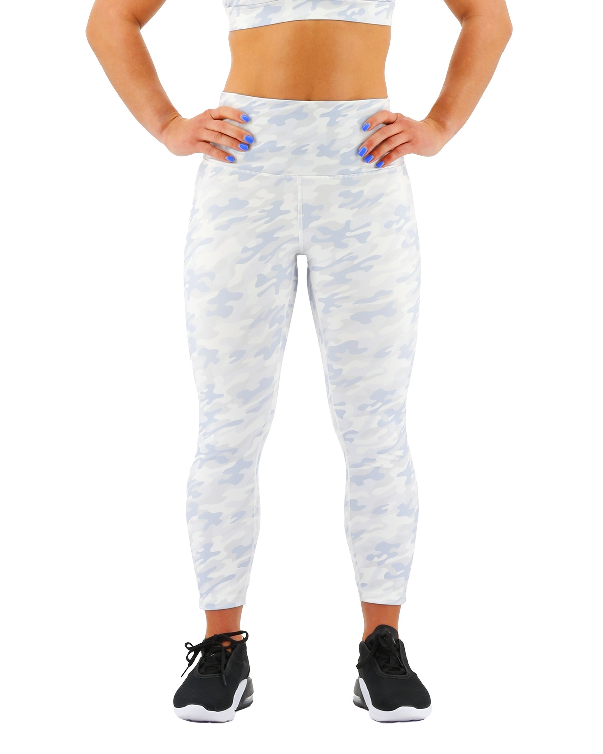 White camo top leggings women's