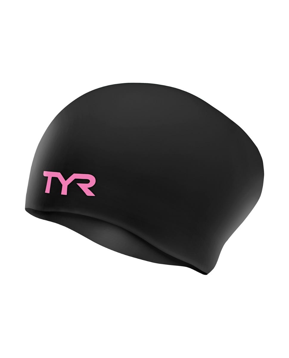 Silicone Swim Cap Pink for sale online TYR Long Hair Wrinkle 