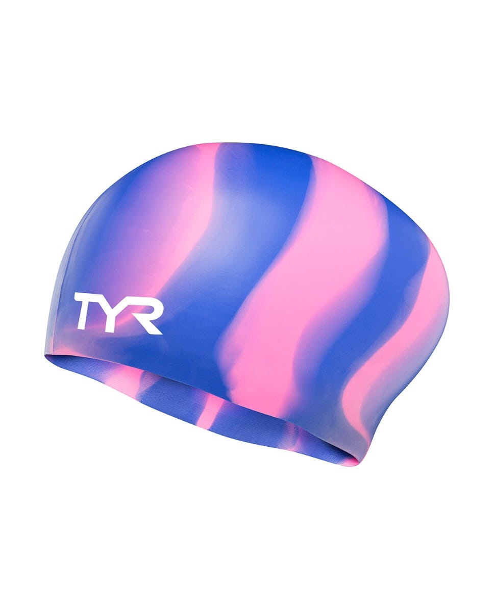 TYR Long Hair Wrinkle Silicone Swim Cap Pink for sale online 