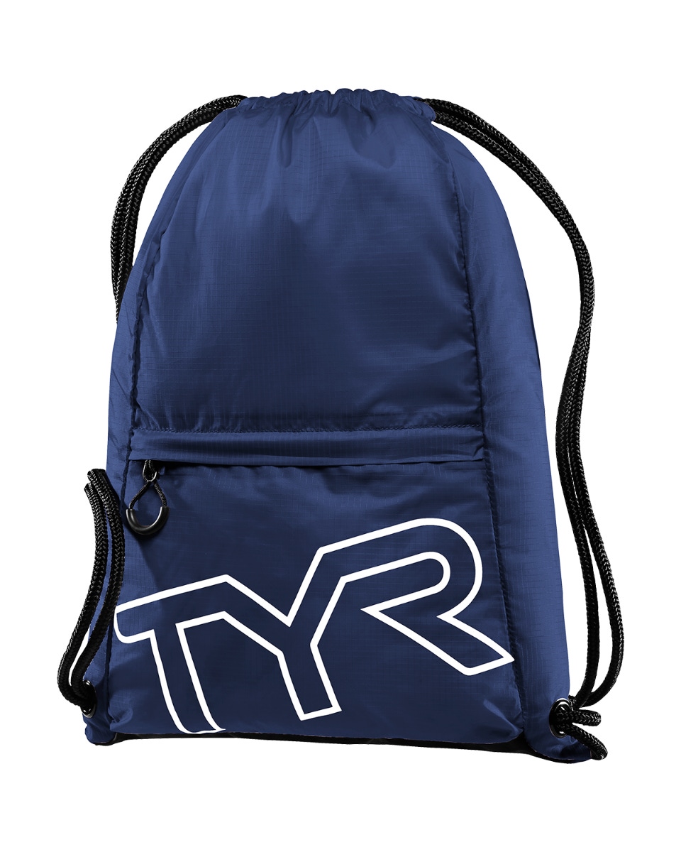 TYR Alliance Drawstring Sackpack, Navy, One Size